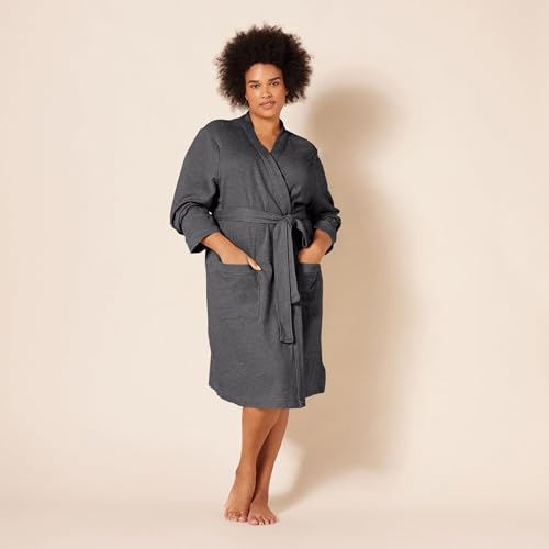 image for Amazon Essentials Women's Lightweight Waffle Mid-Length Robe (Availabl