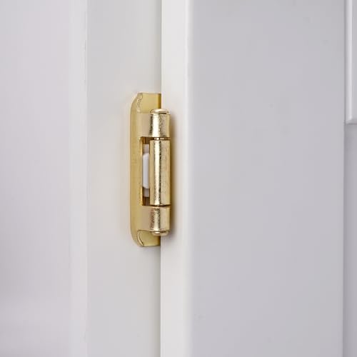 DecoBasics 20 Pack 1/2" Overlay Brushed Gold Cabinet Hinges for Cabint Doors (10 Pairs) – Self-Closing Partial Wrap Semi-Concealed Face Frame Hinge for Kitchen Doors w/Screws & Quiet Bumpers