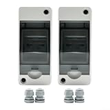 babominimer DC-Leistungsschalter-Gehäuse für Solaranlagen, IP65 bewertete wasserdichte Schutzbox, 500 V Solar-Kombinator-Box mit transparenter Abdeckung für PV-Arrays im Freien u