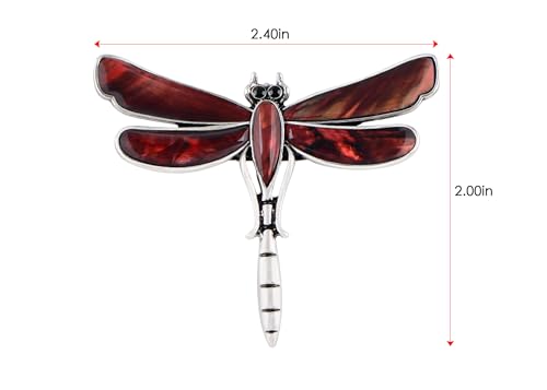 Image of Alilang Dragonfly Brooch Retro Silver Tone Abalone Shell Versatile Brooch Pin Accessories