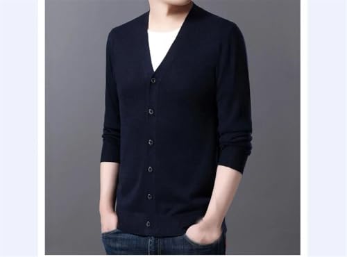 Men's Cardigan Sweater Casual Solid Single Breasted Long Sleeve Knit Sweaters Cardigan2