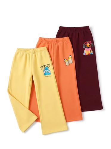 Image of HELLCAT Printed Track Pants for Girls | Blended Cotton Feel Lower | Night Pants & Track Pant Pants | Sizes 3-16 Years | Pack of 3