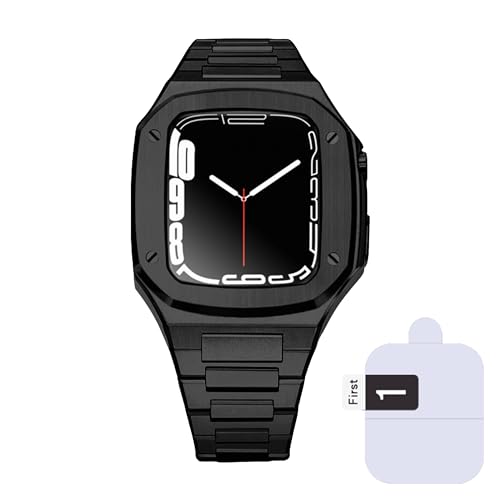 Apple Watch�Ƃ̌݊������� Series 11/10/9/8/7/6/5/4�ESE 3/2/1�E46mm/45mm/44mm/41mm/40mm �A�b�v���E�H�b�` ��̌^ �P�[�X �J�o�[ �X�e�����X �o���h ���U�[ �x���g �Z�b�g�y�t���ی�t�B��