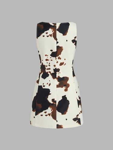 CIDER Mini Dress Leopard Print Sleeveless Boat Neck Bodycon Party Night Out High Waist Zipper Club Dress4