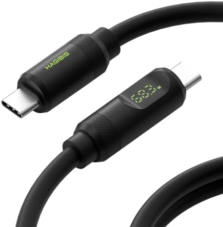 Hagibis USB 4 Cable, LED Display USB C 240W Fast Charging Cable with 8K@60Hz 40Gbps Data Transfer Thunderbolt 4/3 Video Cord for iPhone 17 16 15 Pro Max, iPad, MacBook Pro Air
