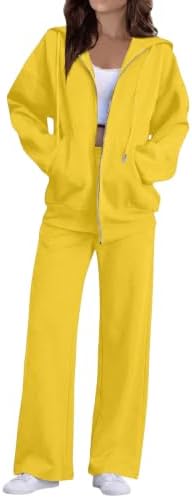 ASUIU Womens Sweat Suits 2 Piece Set Zip Up Sweat Pants and Hoodie Set Women Fal