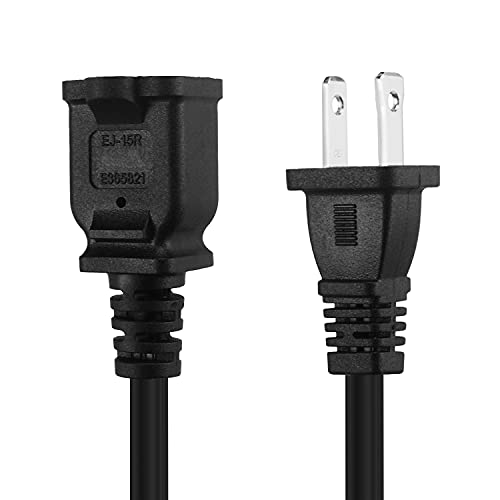 Short 1-Foot Polarized Us 2-Prong Male-Female Extension Power Cord ,16Awg 2 Outlet Extension Cable 2-Prong Male/Female 10A/125V,Nema 1-15P To 1-15R Extension Cable #TOP2