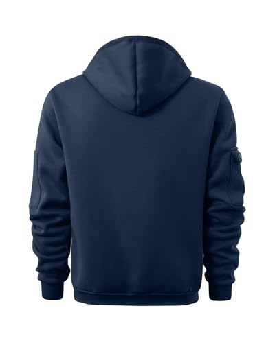 whox Tactical Hoodies For Men Quater Zip Up Pullover Sweatshirt Casual Workout Mens Hoodies with Pockets Navy