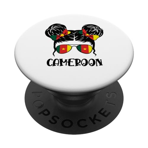 Camerunian Girl desordenado cabello camerún orgullo patriótico niños PopSockets PopGrip Intercambiable