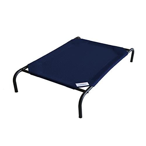 Image of Coolaroo Original Elevated Dog Bed - Breathable Off-The-Ground Pet Bed with Cooling Fabric, Joint Relief & Moisture-Resistant Fabric, 100% Recyclable, Easy Clean, Navy Blue, Large