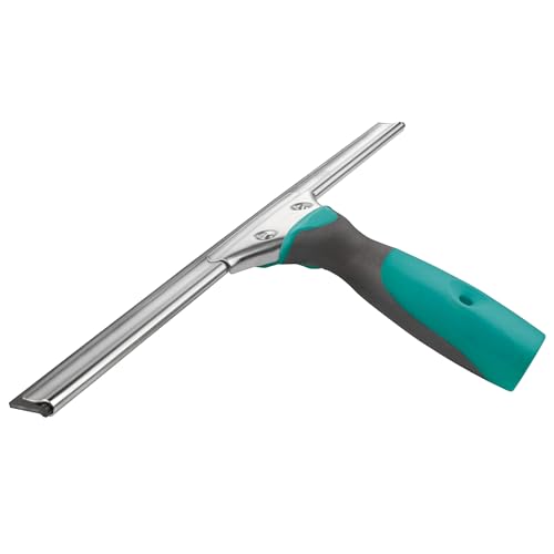 Leifheit Limpiacristales Professional 35cm, limpiaventanas con regleta de goma para una limpieza sin huellas, rasqueta limpiacristales con mango de goma