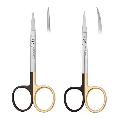 Iris Micro Dissecting Precision Lab Scissors, Fine Point Straight - Perfect for Doctors, Nurses, EMS, Students, Education & Training supercut serrated straight and curved(Pack of 2)