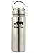 Rhino Zing Stainless Steel Water Bottle and Beer Growler w/Stainless Steel Lid, Insulated, Wide Mouth, 18-Ounce, Classic Stainless