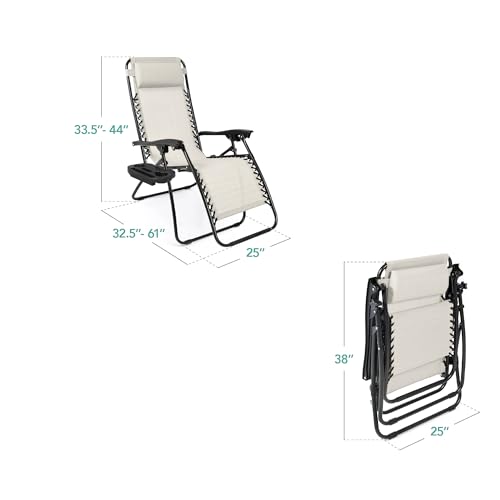 image for Best Choice Products Set of 2 Adjustable Steel Mesh Zero Gravity Loung