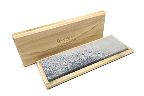 Genuine Soft (Medium) Arkansas Novaculite Knife Sharpening Bench Stone In Wood Box 10” X 3” X 1/2” (Soft (Medium)) #TOP20