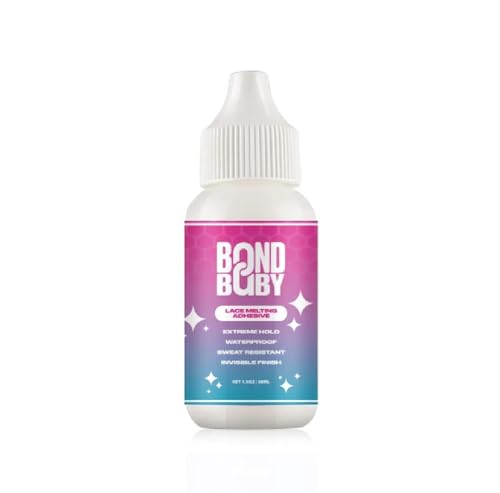 Bond Baby Lace Melting Adhesve, Extreme Hold Glue for Wigs and Hair Systems, Waterproof, Invisible Bonding, The Ultimate Adhesive Bond Specially Made for Oily Skin and scalps 1.3 floz