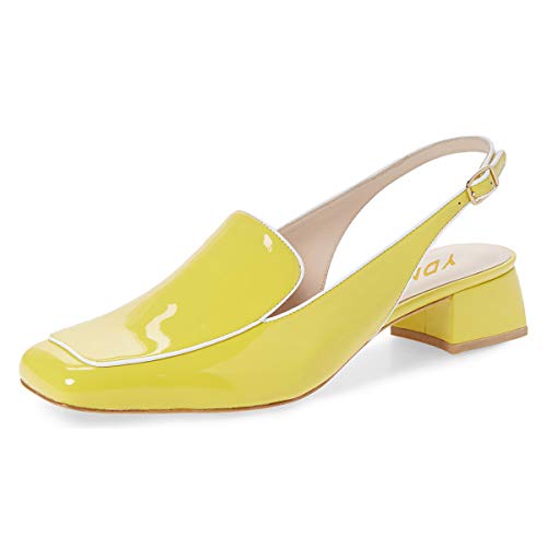 Image of YDN Women Closed Square Toe Block Low Heels Slingback Formal Loafer Dressy Shoes Office Lady Pump Size 4-15 US