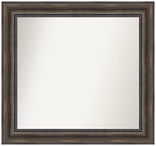 Amanti Art Brown Wall & Bathroom Mirror for Over Sink, 27x29 Small Mirror