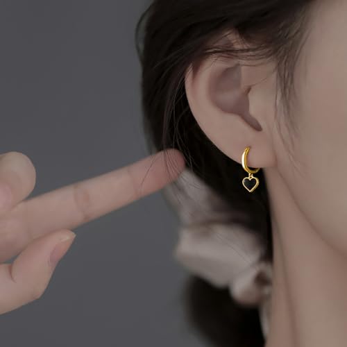 SLUYNZ Solid 925 Sterling Silver Black Heart Hoop Earrings for Women Teens Love Heart Hoop Earrings Huggie2