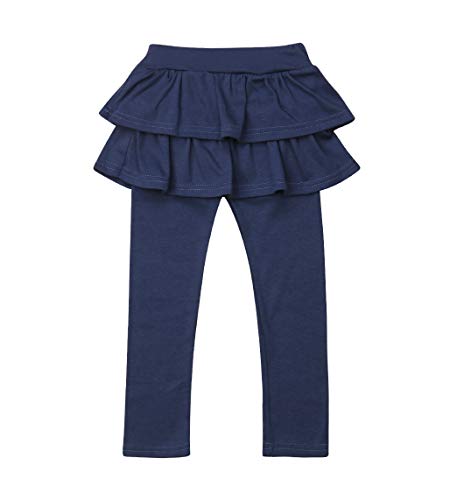 Kids Girls Autumn Cotton Stretchy Leggings with Ruffle Tutu Skirt School Uniform Tight Double Layer Pants Culottes