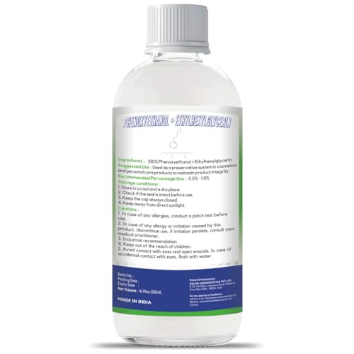 Image of Phenoxyethanol + Ethylhexylglycerin Preservative - Liquid Cosmetic Grade Solution for Skincare & Personal Care Formulations - 250ml