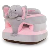 Monwssoe Chaise Sit Up pour bébé, siège de Sol éléphant Sit Me Up pour bébé, Oreiller de Soutien en Peluche Douce avec Base antidérapante, Fournitures pour Nourrissons (Gris)
