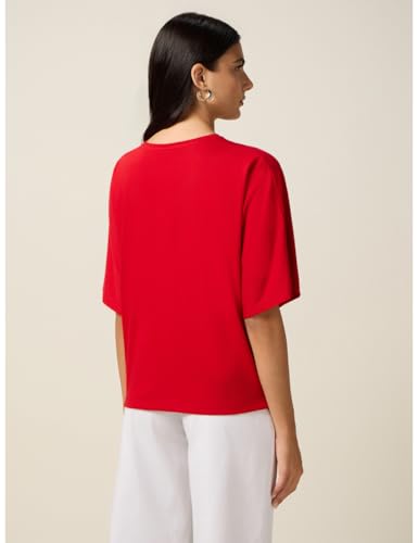 Oltre: T-Shirt Con Ricamo Lettering Rosso. L Stagione Autunno Inverno 2025 - 2