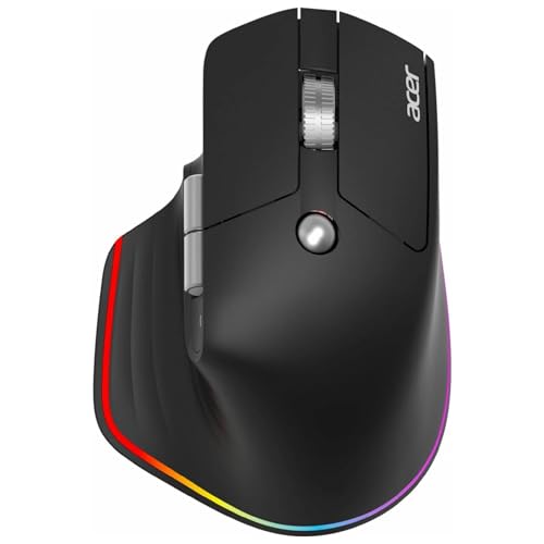 Acer Easy Fit - Maus - ergonomisch - optische LED - 6 Tasten - kabellos - 2.4 GHz, Bluetooth 5.0 - kabelloser Empf?nger (USB)