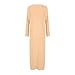 Dresses for Women Casual Long Sleeve Cozy Tshirt Dress Fashion Fall Outfits Crew Neck Casual Solid Color Maxi Dresses Khaki XL