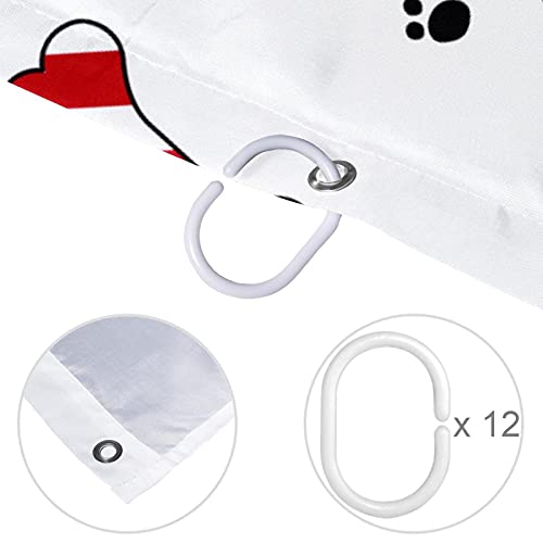 Rideau de douche motifs pattes anti-odeur 183x183 avec 12 crochets - 5