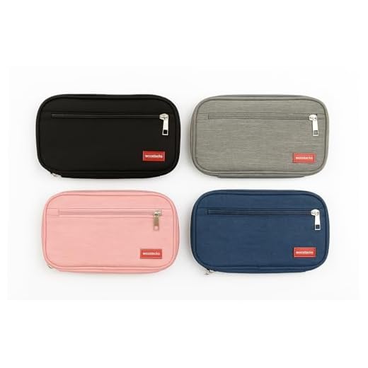 Estojo Escolar Organizador Com 2 Divisórias Zíper Interno e Externo Alça e Compartimento Com Elástico Para Canetas e Lápis Necessaire Multiuso (Rosa)