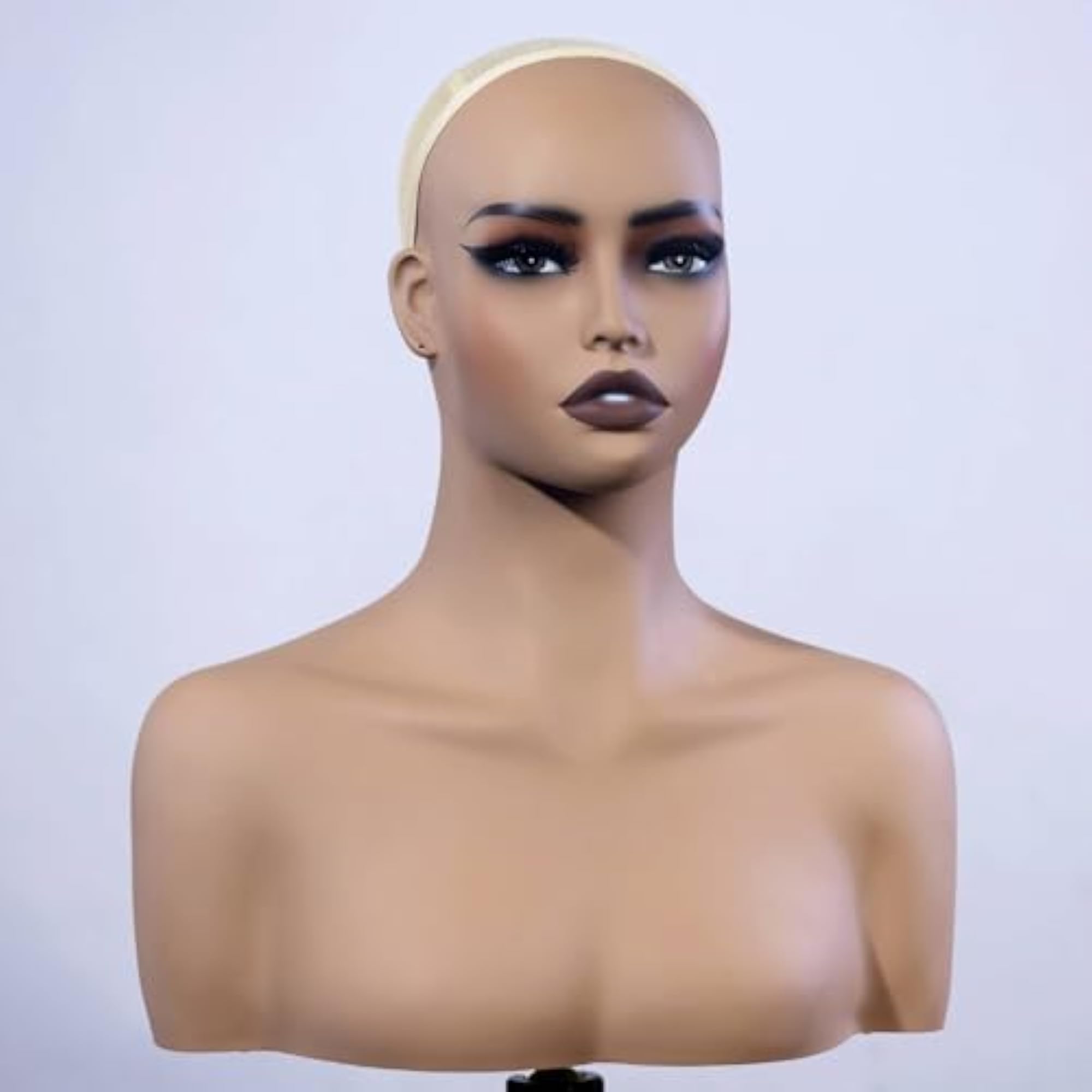 Matte Finish PVC Bust Display Stand for Hairpieces