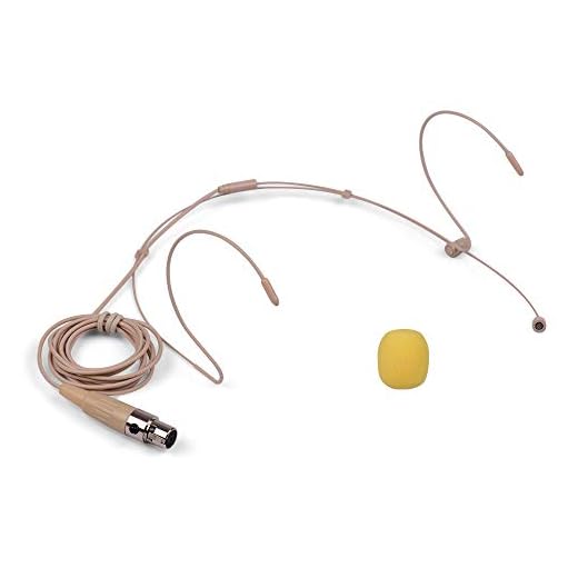 Domary Fone de ouvido leve fone de ouvido com microfone condensador Microfone Mini XLR de 4 pinos para transmissor bodypack sem fio