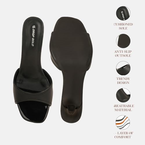 Image of DROP BOLD OPEN TOE SLIM HEELS FOR WOMEN