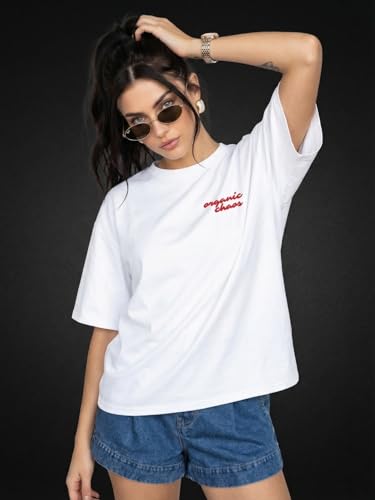 Image of JUNEBERRY Women's Oversized Graphic T-Shirt Retro Floral & Vintage Aesthetic Print, Loose Fit Casual Streetwear Tee, Trendy Baggy Style, (Sizes S-2XL)
