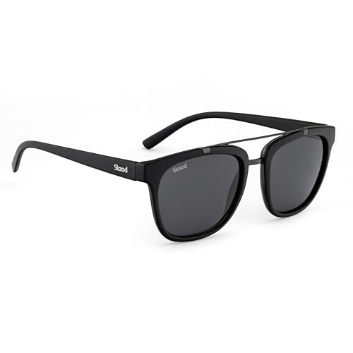 Image of Stood Techy Serie Sunglasses |Rounded Square | UV Protected | Matte | Double Metal Bridge | Medium | Men & Women | SG-STD0021