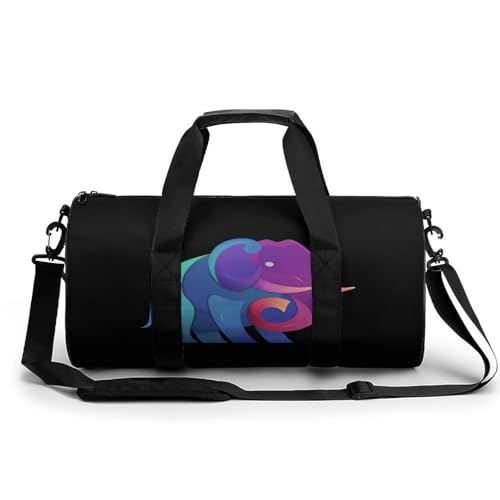 Sac de sport violet éléphant 45x23x23cm pour gym et voyage