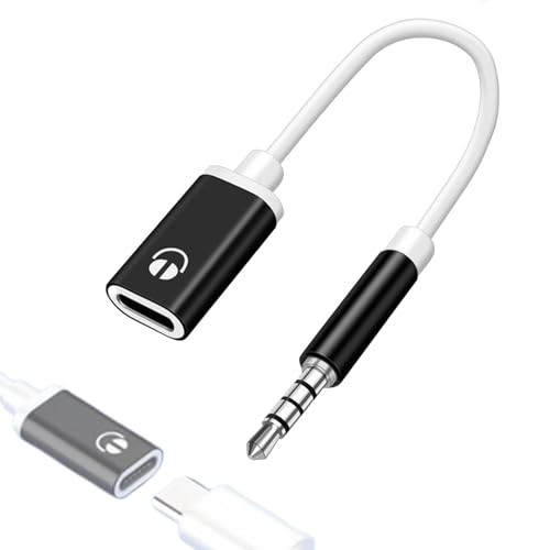 Adaptador de conector para auriculares hembra de 3,5 mm, cable de audio hembra macho a tipo C de 3,5 mm | Cable adaptador de cabeza redonda,Cable estéreo para auriculares, adaptador de auriculares con