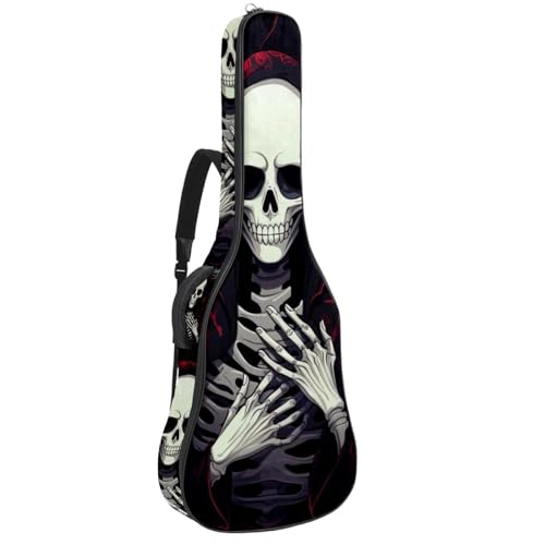 Sac pour guitare acoustique squelette 106,7 cm Dark Series avec bandoulière réglable
