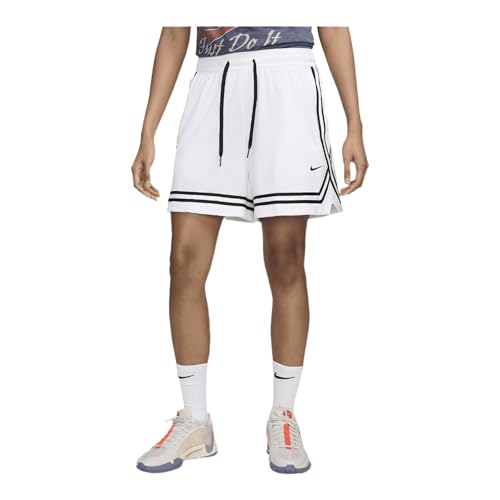 Short de basketball Nike Crossover Dri-FIT pour femme en blanc et noir