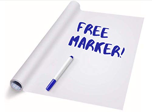 WHITEBOARD Wallpaper - Large Removable Peel and Stick Wallpaper ROLL 78.7”x17.7” SELF-Adhesive Office Space WHITEBOARD Sticker