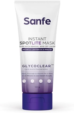 Sanfe Instant Spotlite Mask | Glycolic Acid & Charcoal De-Tan Cream
