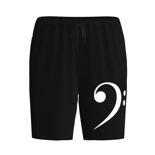 Bass Clef Pajama Shorts for Men, Men's Pajama Bottoms, Sleepwear for Summer2