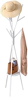 HOME BI Coat Rack Stand, Entryway Standing Coat Tree,Hat Stand Coat Hanger with 9 Hooks for Holding Jacket, Handbag, Clothes, Hats, and Scarves (White)