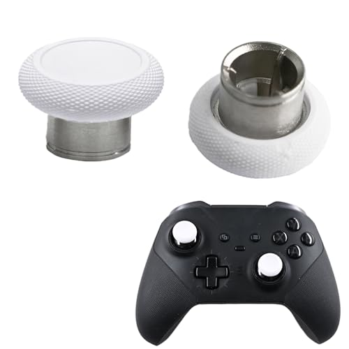 Image of 2 Pcs Metal Short Thumbsticks Replacement for Xbox Elite Series 2 Controllers,Short Concave Magnetic Analog Joysticks for Xbox Elite Series 2 Core Standard Height Thumbsticks(White)