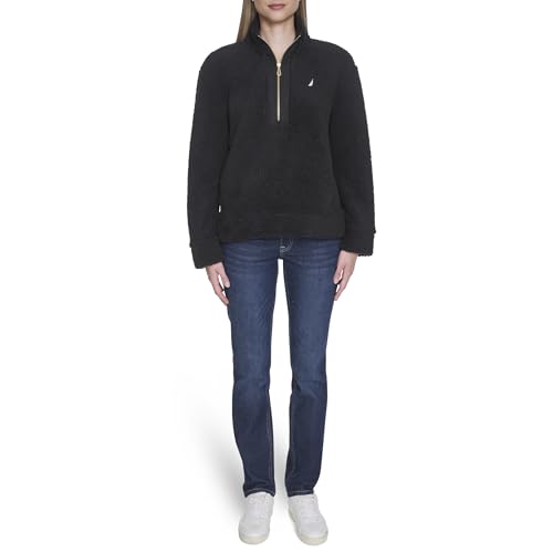 Image of Nautica Women's Mockneck Fleece Sweater Pullover