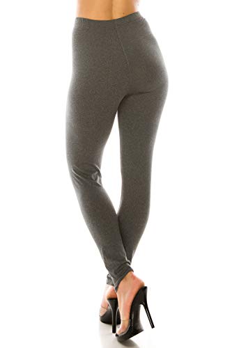 Image of Leggings Depot Women's High Waist Leggings Soft 1 inch Waistband Solid Pants - Regular, Plus, 1X3X, 3X5X