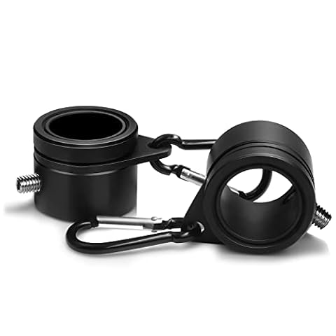 Anley 1,25" Zestaw aluminiowych pierścieni montażowych do masztu flagowego - Idealny do masztu flagowego o średnicy 1-1/4 cala i flagi z 2 przelotkami (czarny, zestaw 2 szt.)