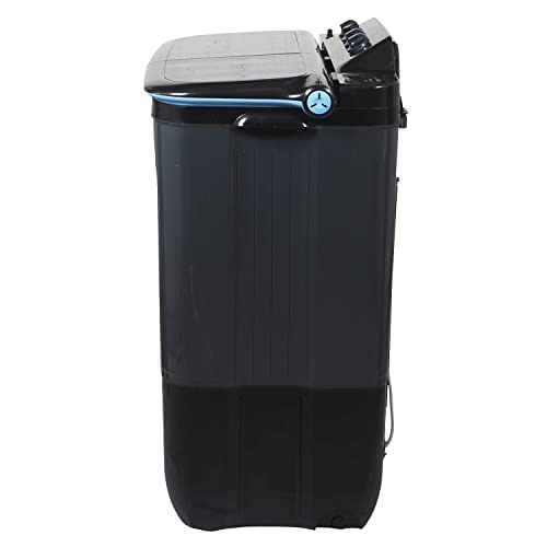 Lloyd 7.5 kg 5 Star Semi Automatic Top Load Washing Machine | Double layered strong Lids |1300 RPM | Soak Function | 3 Wash Programs | Magic Filter (GLWMS75CBGEL, Black and Grey) view 2