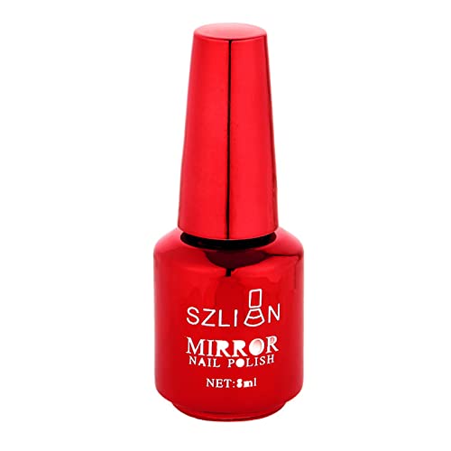 Gel Color Metal Espejo Esmalte de Uñas Efecto Esmalte de Uñas Duradero Arte de Uñas Multicolor Brillante Esmalte de Uñas 8 ML Juego de Uñas Completo para Principiantes (D, Talla Única)